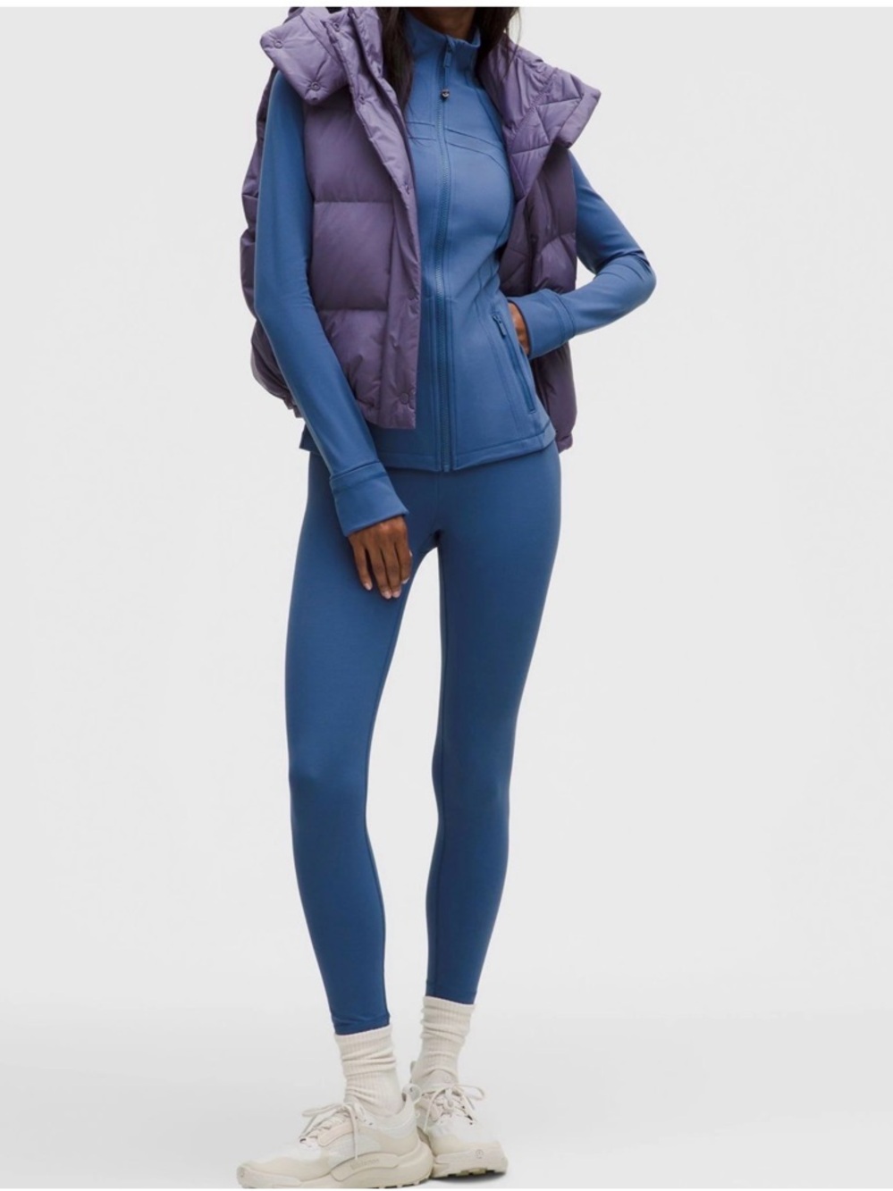 lululemon water drop blue define jacket align high rise pants set sz 6